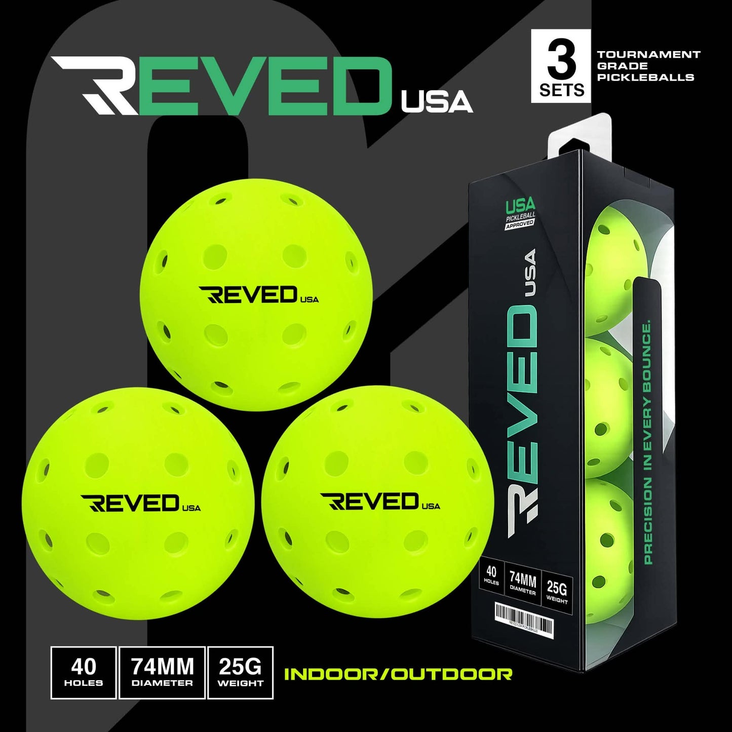 REVED Tournament Grade Pickleballs